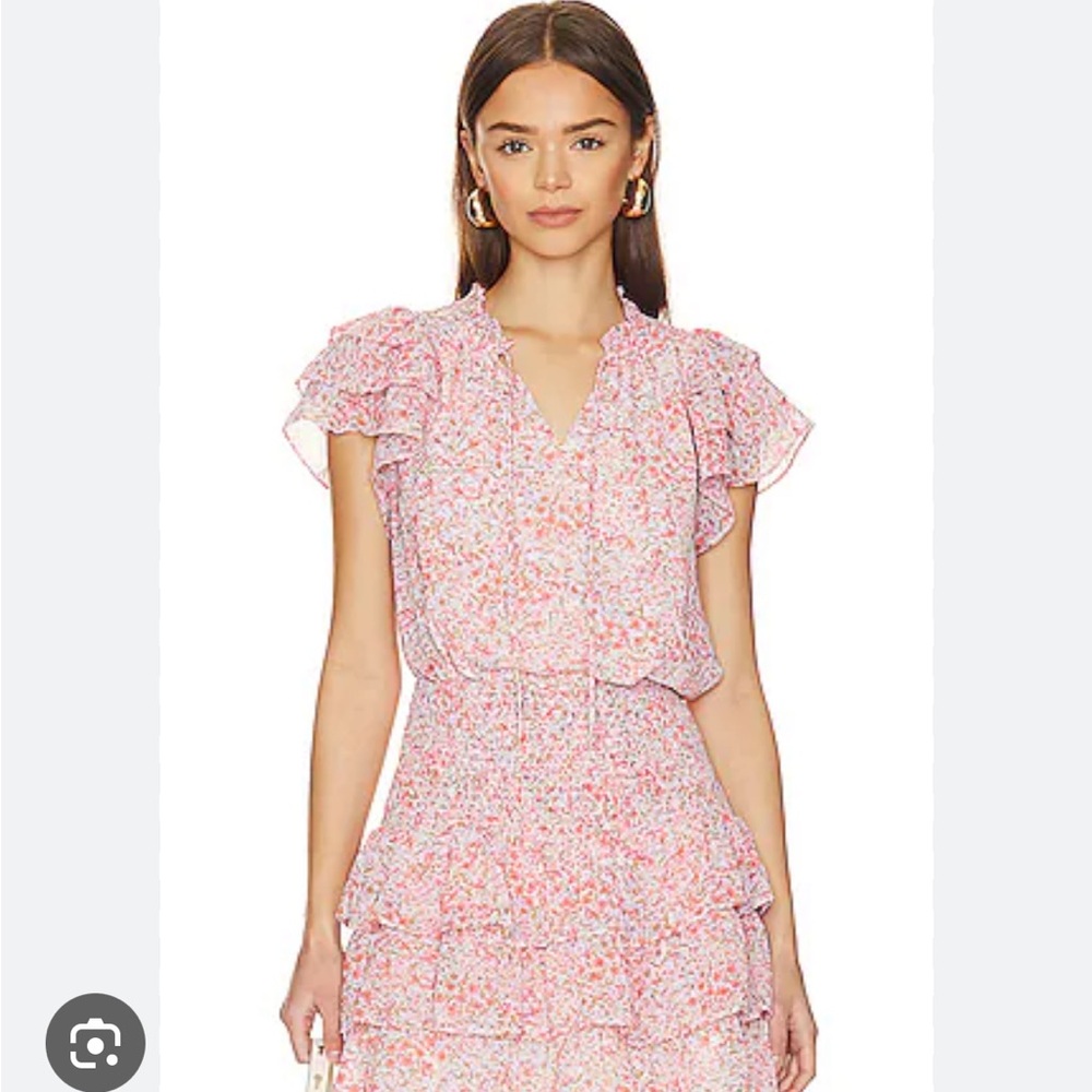 1. State Pink and White Floral Blouse M